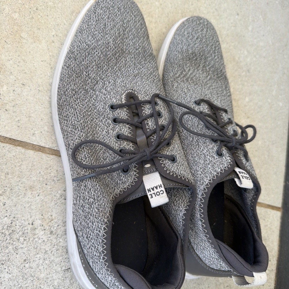 Mens Cole Haan GrandPlus Essex Distance Knit Oxford Nimbus Cloud Gray 13M - Picture 2 of 8